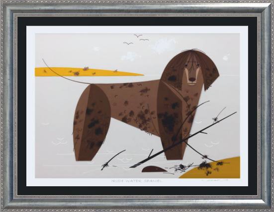 Irish Water Spaniel Museum Quality Reproduction Giclee Print Of Archival Harper Original