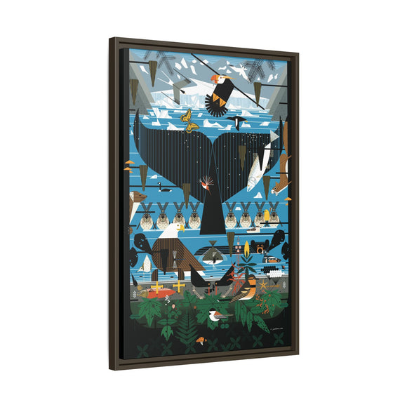 Glacier Bay Charley Harper Framed Giclee Print Stretched On Canvas