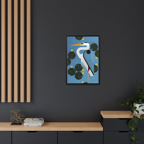 Herondipity Charley Harper Framed Giclee Print on Stretched Canvas