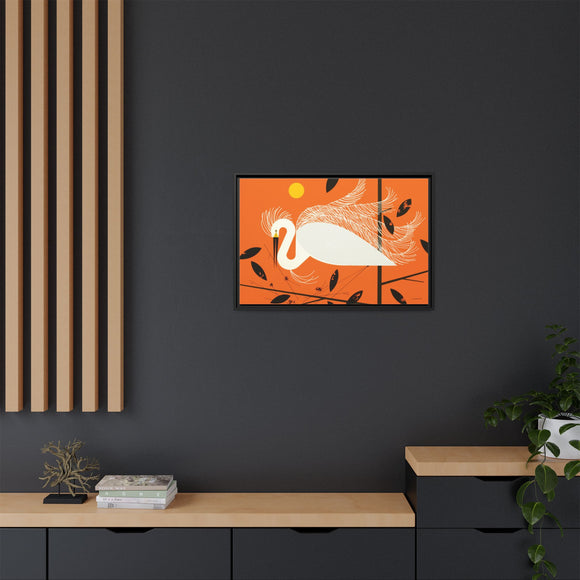 Snowy Egret Charley Harper Framed Giclee Print on Stretched Canvas