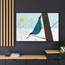White-Breasted Nuthatch Charley Harper Giclee on Matte Stretched Canvas-106