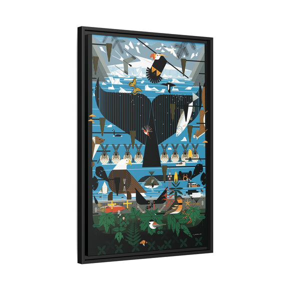 Glacier Bay Charley Harper Framed Giclee Print Stretched On Canvas