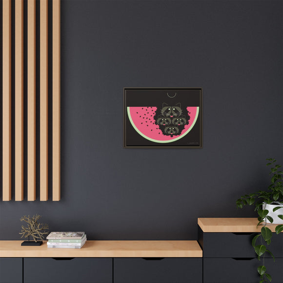 Watermelon Moon Charley Harper Framed Giclee Print on Matte Canvas