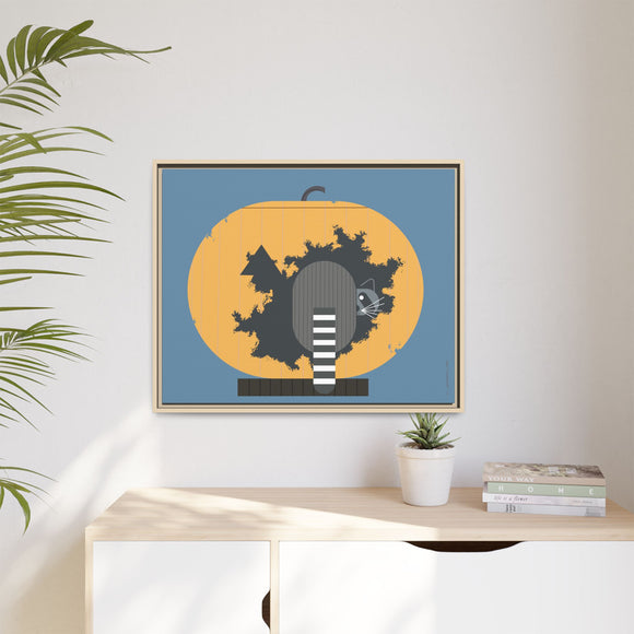 Racc-O-Lantern Charley Harper Framed Giclee Print Stretched On Canvas