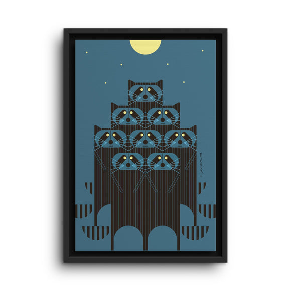 Racpack Charley Harper Framed Giclee Print on Stretched Canvas