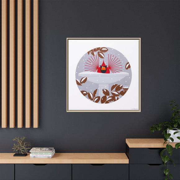 B-r-r-r-r-rdbath Charley Harper Framed Giclee Print on Stretched Canvas