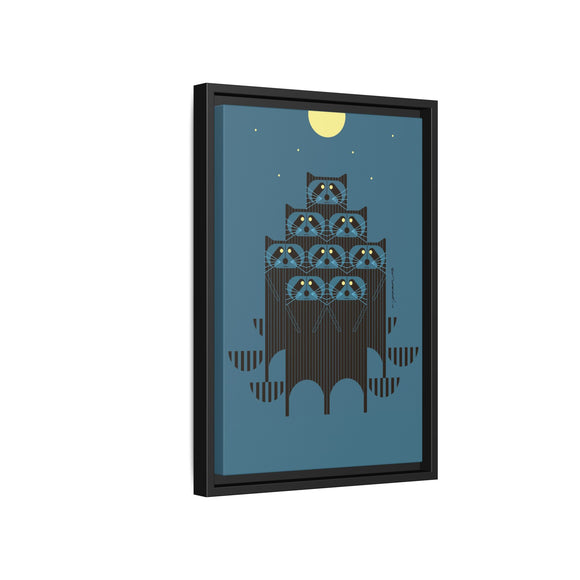 Raccpack Charley Harper Framed Giclee Print on Stretched Canvas