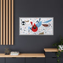 Charley Harper Birdfeeders Framed Giclee Stretched on Canvas Print Wall Art-Minimal Realism Style Wildlife With Cardinals & Blue Jays-26