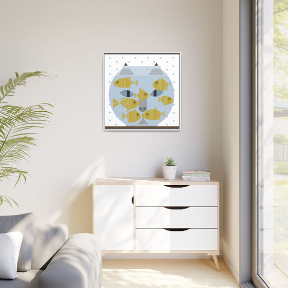Fishful Thinking Edie Harper Framed Giclee Print on Stretched Canvas