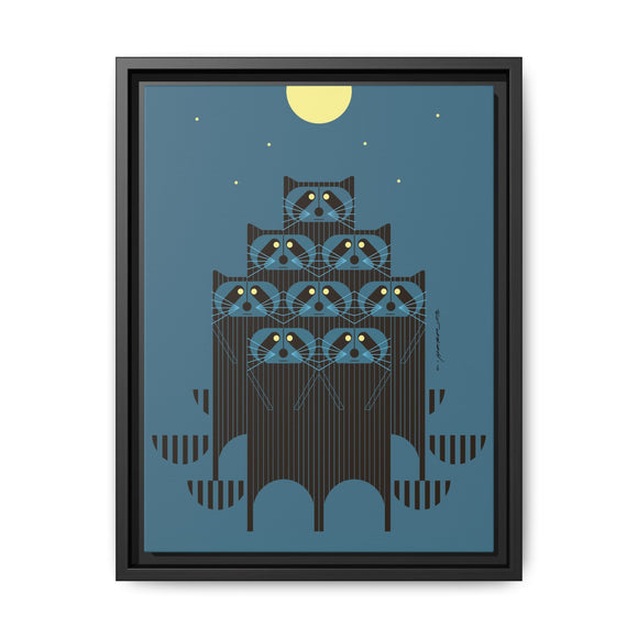 Raccpack Charley Harper Framed Giclee Print on Stretched Canvas