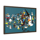 Charley Harper Mystery Of The Missing Migrants Framed Giclee On Canvas Wall  Art-30