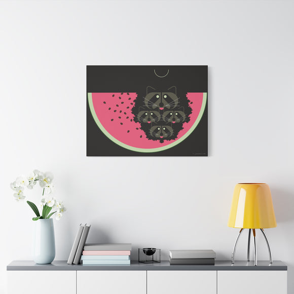 Watermelon Moon Charley Harper Unframed Giclee on Matte Stretched Canvas