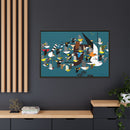 Charley Harper Mystery Of The Missing Migrants Framed Giclee On Canvas Wall  Art-44