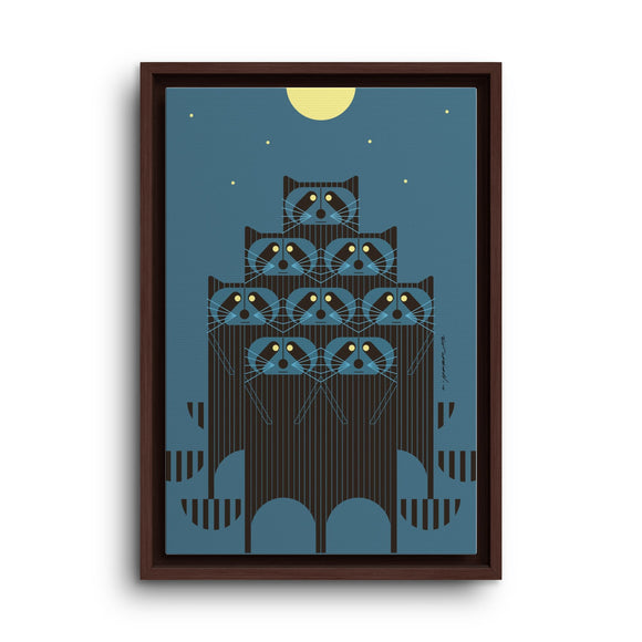 Racpack Charley Harper Framed Giclee Print on Stretched Canvas