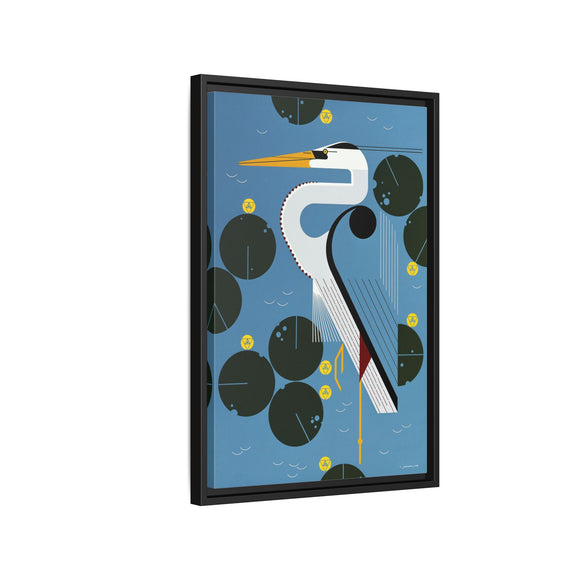 Herondipity Charley Harper Framed Giclee Print on Stretched Canvas