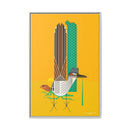 Tall Tail Charley Harper  Framed Giclee Canvas Wrapped Wall Mural Southwest Mid-Century Modern Art-7