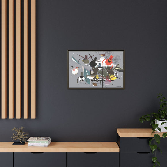 Winter Charley Harper Framed Giclee Print Stretched On Canvas