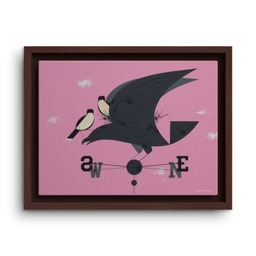 Eastern Kingbird Charley Harper Giclee on Matte Stretched Canvas