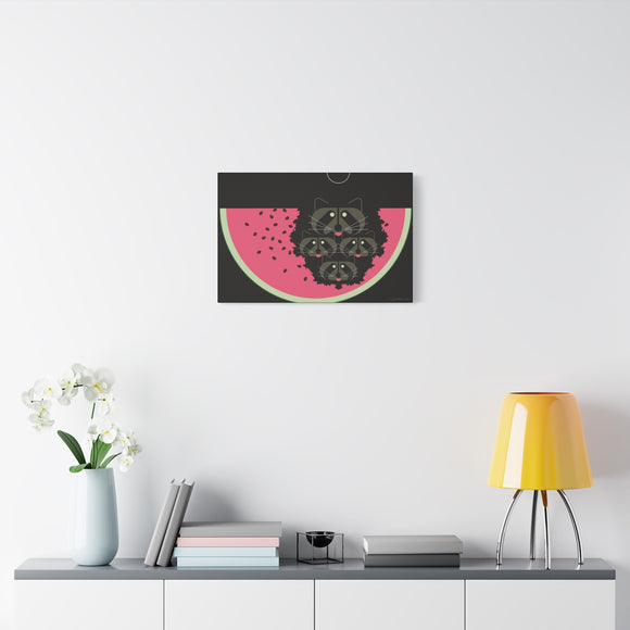 Watermelon Moon Charley Harper Unframed Giclee on Matte Stretched Canvas