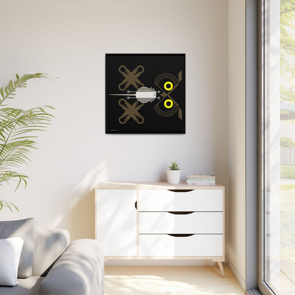Owl on the Prowl  Charley Harper Framed Giclee Print on Stretched Canvas