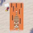 Edie Harper Cat with Nine Tail Design Boho Beach Blanket-4