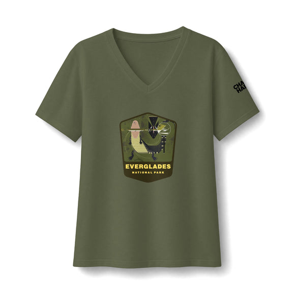 Everglades Women's Relaxed Jersey Short Sleeve V-Neck Tee