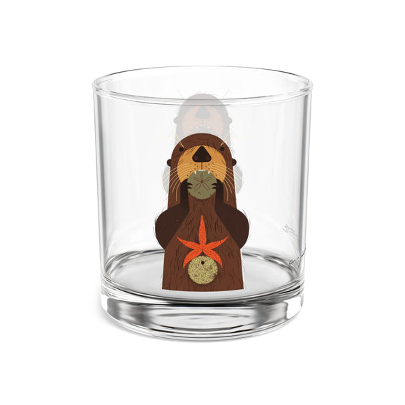 Otterly Delicious Charley Harper Rocks Glass, 10oz