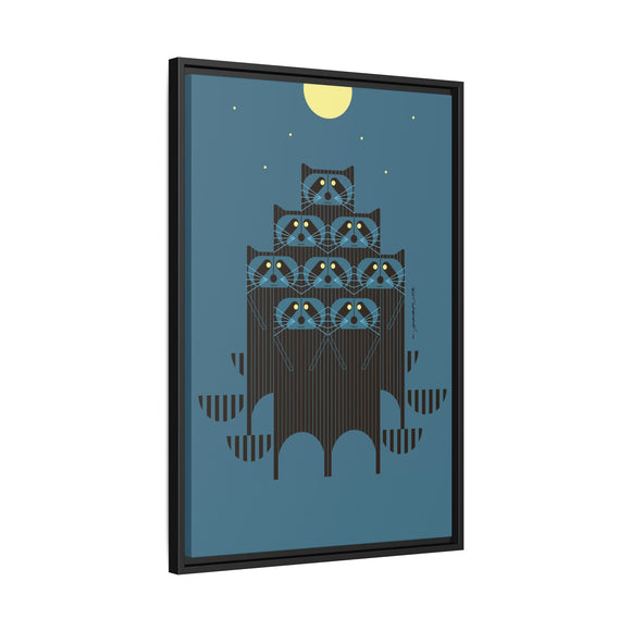 Raccpack Charley Harper Framed Giclee Print on Stretched Canvas