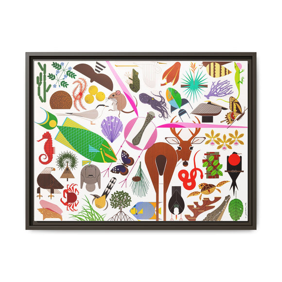 Charley Harper Florida Keys Framed Giclee On Canvas Wall Art