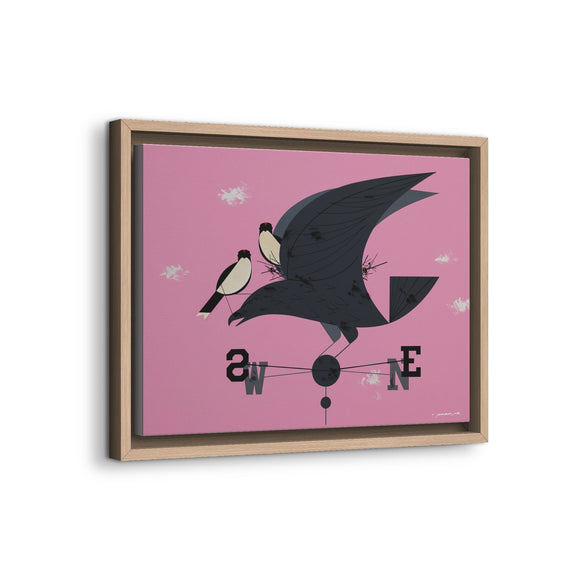 Eastern Kingbird Charley Harper Giclee on Matte Stretched Canvas