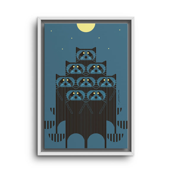 Racpack Charley Harper Framed Giclee Print on Stretched Canvas