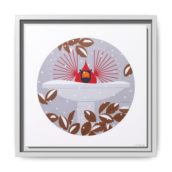 B-r-r-r-r-rdbath Charley Harper Framed Giclee Print on Stretched Canvas