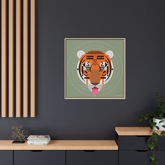 Cool Carnivore Charley Harper Giclee Framed Stretched On Canvas Print