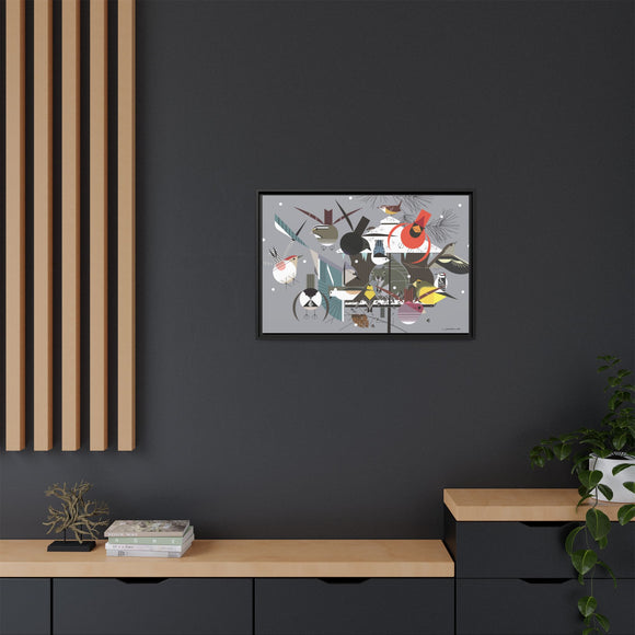Winter Charley Harper Framed Giclee Print Stretched On Canvas