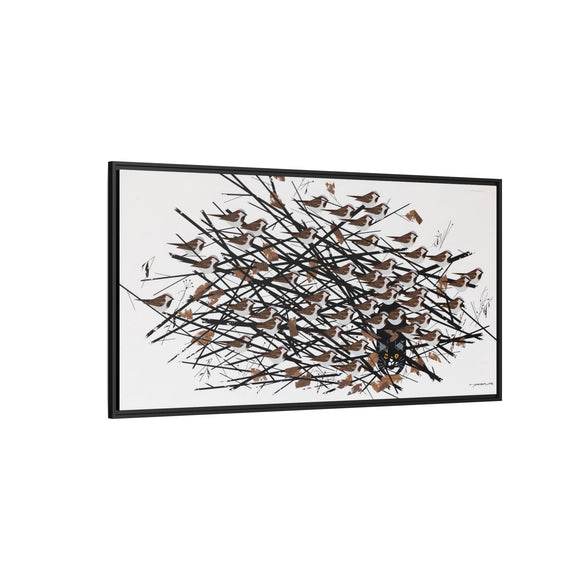 His Eyes Are On The Sparrow Charley Harper Framed Giclee Print Stretched on Canvas