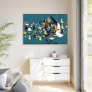 Charley Harper Mystery Of The Missing Migrants Framed Giclee On Canvas Wall  Art-79