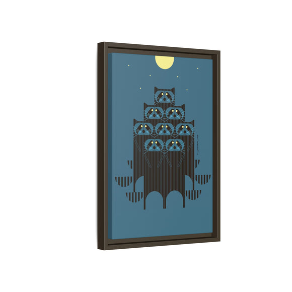 Raccpack Charley Harper Framed Giclee Print on Stretched Canvas