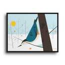 White-Breasted Nuthatch Charley Harper Giclee on Matte Stretched Canvas-15