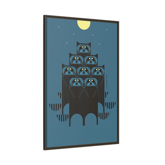 Raccpack Charley Harper Framed Giclee Print on Stretched Canvas