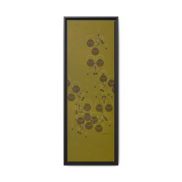 Charley Harper Water Striders “Jesus Bugs”  Framed Giclee Print– Mid-Century Modern Aquatic Insect Canvas, Black Frame