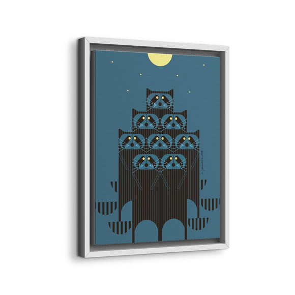 Racpack Charley Harper Framed Giclee Print on Stretched Canvas