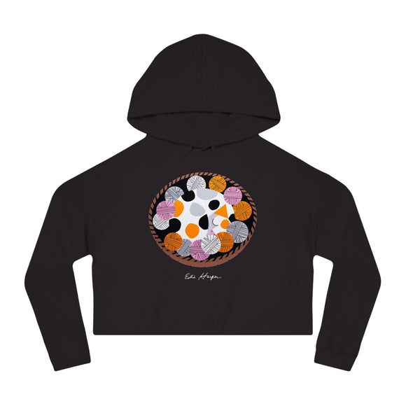 Edie Harper Kitten ’n Knittin’ Cropped Hoodie Hooded Sweatshirt