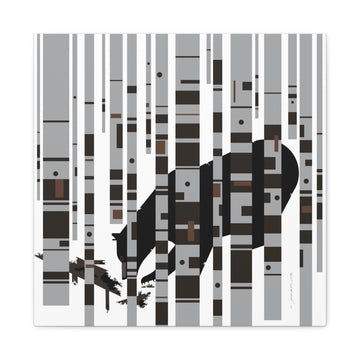 Bear in the Birches Charley Harper Giclee on Stretched Canvas