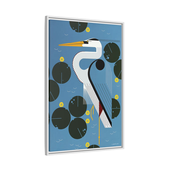 Herondipity Charley Harper Framed Giclee Print on Stretched Canvas