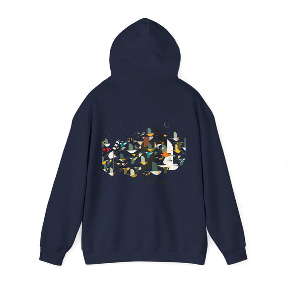 Charley Harper Mystery Of The Missing Migrants Unisex Heavy Blend™ Hooded Sweatshirt