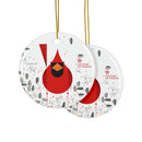 CAM BRANDED Charley Harper  Cardinal Close Up Ceramic Adornment-2