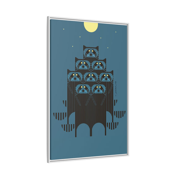 Raccpack Charley Harper Framed Giclee Print on Stretched Canvas