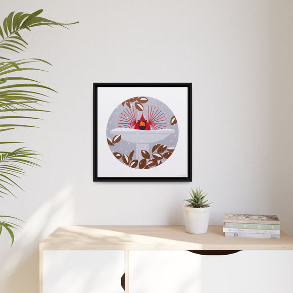 B-r-r-r-r-rdbath Charley Harper Framed Giclee Print on Stretched Canvas