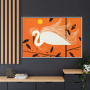 Snowy Egret Charley Harper Framed Giclee Print on Stretched Canvas-50