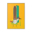 Tall Tail Charley Harper  Framed Giclee on Stretched Canvas Wall Art Southwest Mid-Century Modern Art-11